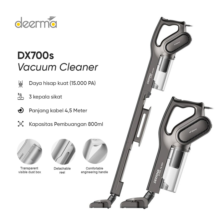 Deerma Vacuum Cleaner Handheld DX700S - Hitam